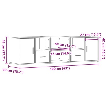 vidaXL Ντουλάπι Γωνιακό Λευκό 160x40x45cm από Επεξ. Ξύλο 1 τεμ.