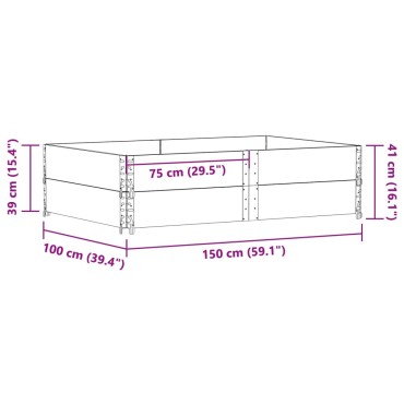 vidaXL Κολάρα Παλέτας 2 τεμ. Γκρι 150x100 εκ. από Μασίφ Ξύλο Πεύκου