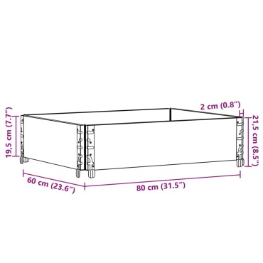 vidaXL Κολάρο Παλέτας Μαύρο 3 τεμ. 80 x 60 εκ. από Μασίφ Ξύλο Πεύκου