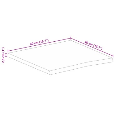 vidaXL Επιφάνεια Τραπεζιού 40x40x2,5cm Live Edge Μασίφ Ξύλο Μάνγκο 1 τεμ.