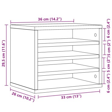 vidaXL Έπιπλο Οργάνωσης Γραφείου Λευκό 36x26x29,5εκ Επεξεργασμένο Ξύλο