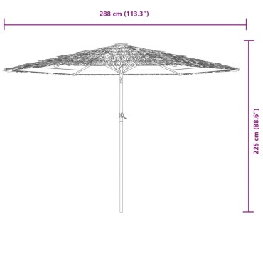 vidaXL Ομπρέλα Κήπου με Ατσάλινο Ιστό Πράσινο 288x288x225 εκ.