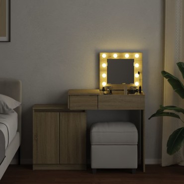 vidaXL Μπουντουάρ με LED Sonoma Δρυς 115x37x110,5cm 1 τεμ.