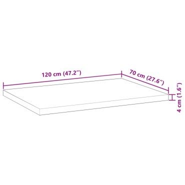 vidaXL Επιφάνεια Γραφείου Ορθογώνια 120x70x4cm Μασίφ Ξύλο Ακακίας