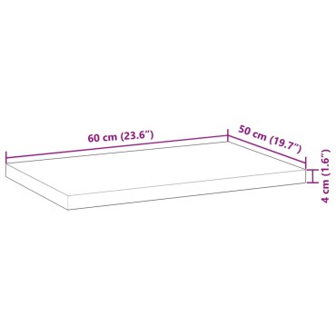 vidaXL Επιφ. Νιπτήρα Μπάνιου Φινίρισμα Λαδιού 60x50x4cm Μασίφ Ακακία