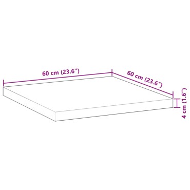 vidaXL Επιφάνεια Τραπεζιού Τετράγωνη 60x60x4cm Μασίφ Ξύλο Ακακίας 1 τεμ.