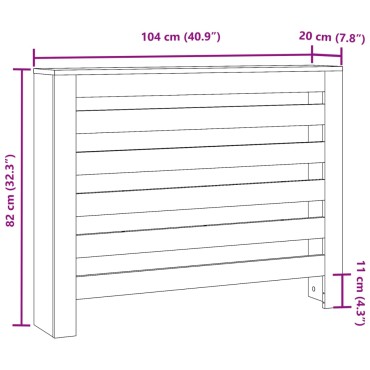 vidaXL Κάλυμμα Καλοριφέρ Όψη Παλαιού Ξύλου 104x20x82 εκ. Επεξ. Ξύλο