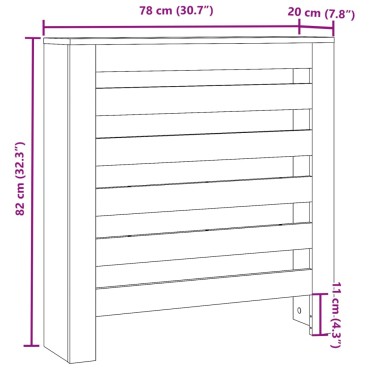 vidaXL Κάλυμμα Καλοριφέρ Λευκό 78x20x82 εκ. από Επεξεργασμένο Ξύλο