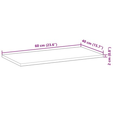 vidaXL Επιφάνεια Νιπτήρα Μπάνιου Ακατέργαστη 60x40x2cm Μασίφ Ακακία