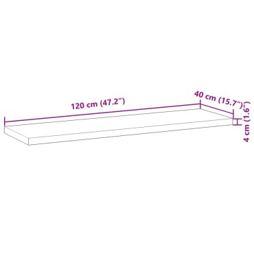 vidaXL Επιφάνεια Νιπτήρα Μπάνιου Ακατέργαστη 120x40x4cm Μασίφ Ακακία