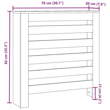 vidaXL Κάλυμμα Καλοριφέρ Καφέ Δρυς 78x20x82 εκ. Επεξεργασμένο Ξύλο