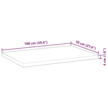 vidaXL Επιφάνεια Γραφείου Ορθογώνια 100x70x4cm Μασίφ Ξύλο Ακακίας