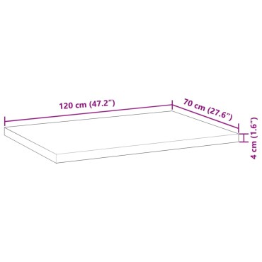 vidaXL Επιφάνεια Γραφείου Ορθογώνια 120x70x4cm Μασίφ Ξύλο Ακακίας