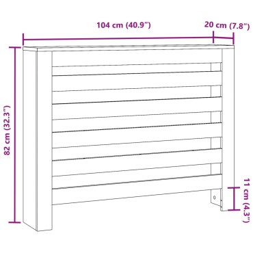 vidaXL Κάλυμμα Καλοριφέρ Λευκό 104x20x82 εκ. από Επεξεργασμένο Ξύλο