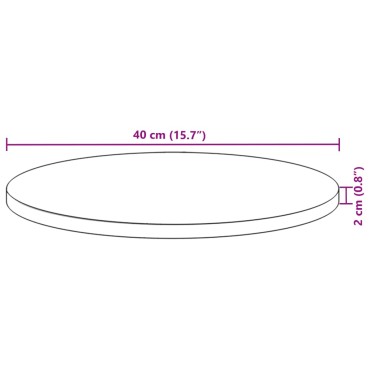 vidaXL Επιφάνεια Τραπεζιού Στρογγυλή 40x2cm από Μασίφ Ξύλο Ακακίας 1 τεμ.