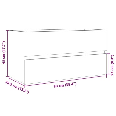 vidaXL Ντουλάπι Νιπτήρα Sonoma Δρυς 90x38,5x45cm από Επεξ. Ξύλο 1 τεμ.