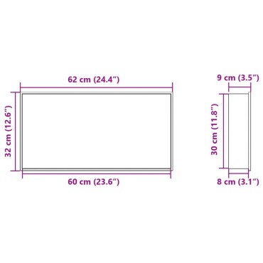 vidaXL Εσοχή Ντους Βουρστ. Χρυσό 62x32x9 εκ. Αν. Ατσάλι