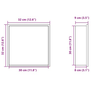 vidaXL Εσοχή Ντους Βουρστ. Χρυσό 32x32x9 εκ. Αν. Ατσάλι