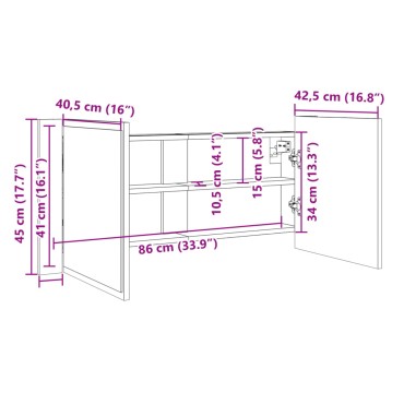 vidaXL Καθρέφτης Ντουλάπι Sonoma Δρυς 100x12x45cm Επεξ. Ξύλο 1 τεμ.