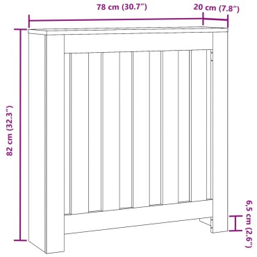 vidaXL Κάλυμμα Καλοριφέρ Γκρι Sonoma 78x20x82 εκ Επεξεργασμένο Ξύλο