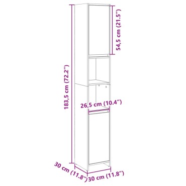 vidaXL Στήλη Μπάνιου Sonoma Δρυς 30x30x183,5cm από Ξύλο 1 τεμ.