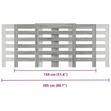 vidaXL Κάλυμμα Καλοριφέρ Γκρι Sonoma 205x21,5x83,5 εκ Επεξ. Ξύλο