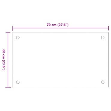 vidaXL Πλάτες Κουζίνας 2 τεμ. Λευκές 70x60 εκ. από Ψημένο Γυαλί