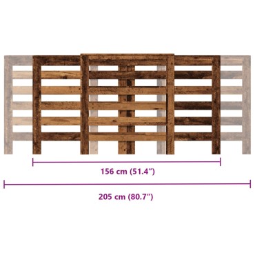 vidaXL Κάλυμμα Καλοριφέρ Όψη Παλαιού Ξύλου 205x21,5x83,5εκ. Επεξ. Ξύλο