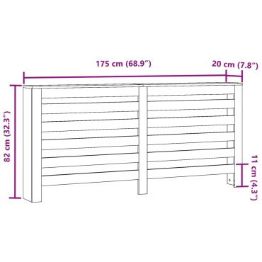 vidaXL Κάλυμμα Καλοριφέρ Γκρι Sonoma 175x20x82 εκ Επεξεργασμένο Ξύλο