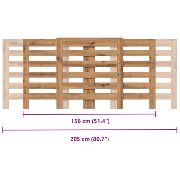 vidaXL Κάλυμμα Καλοριφέρ Αρτισιανή Δρυς 205x21,5x83,5 εκ Επεξ. Ξύλο