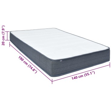 vidaXL Στρώμα Boxspring 190x140x20cm Υφασμάτινο 1 τεμ. - Μονό