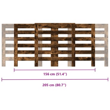 vidaXL Κάλυμμα Καλοριφέρ Καπνιστή Δρυς 205x21,5x83,5 εκ. Επεξ. Ξύλο