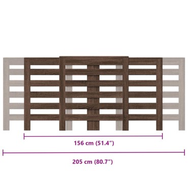 vidaXL Κάλυμμα Καλοριφέρ Καφέ Δρυς 205x21,5x83,5εκ. Επεξεργασμένο Ξύλο