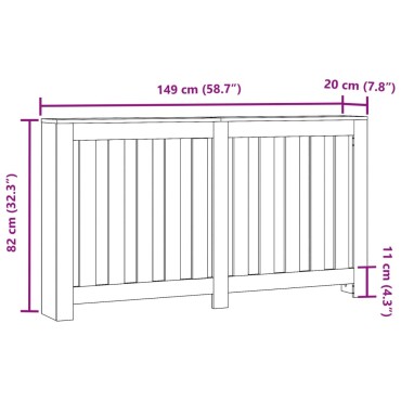 vidaXL Κάλυμμα Καλοριφέρ Λευκό 149x20x82 εκ. από Επεξεργασμένο Ξύλο