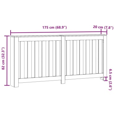 vidaXL Κάλυμμα Καλοριφέρ Καφέ Δρυς 175x20x82 εκ. Επεξεργασμένο Ξύλο