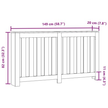 vidaXL Κάλυμμα Καλοριφέρ Αρτισιανή Δρυς 149x20x82εκ Επεξεργασμένο Ξύλο