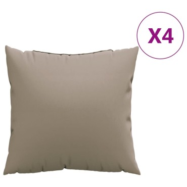 vidaXL Μαξιλάρια Καναπέ 4 τεμ. Taupe 50x50 εκ. Υφασμάτινα