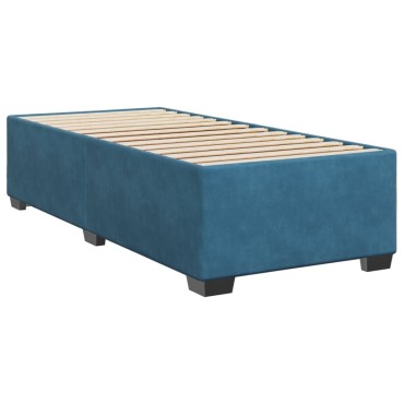 vidaXL Κρεβάτι Boxspring με Στρώμα Μπλε 80x200cm Βελούδινο 1 τεμ. - Μονό