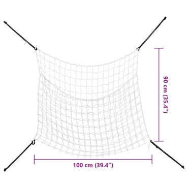 vidaXL Δίχτυα Σανού 2 Τεμ. Ορθογώνια Λευκή 100x90 εκ. από PP