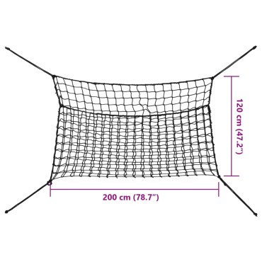 vidaXL Δίχτυα Σανού 2 Τεμ. Ορθογώνια Μαύρο 200x120 εκ. από PP