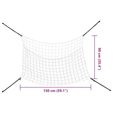 vidaXL Δίχτυα Σανού 2 Τεμ. Ορθογώνια Λευκή 150x90 εκ. από PP