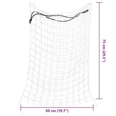 vidaXL Δίχτυα Σανού 2 Τεμ. Ορθογώνια Λευκή 75x50 εκ. από PP