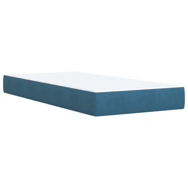 vidaXL Κρεβάτι Boxspring με Στρώμα Μπλε 80x200cm Βελούδινο 1 τεμ. - Μονό