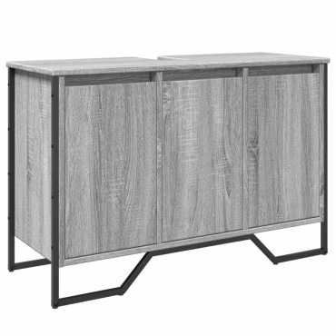 vidaXL Ντουλάπι Νιπτήρα Μπάνιου Γκρι Sonoma 91x35x60cm Επεξ. Ξύλο 1 τεμ.