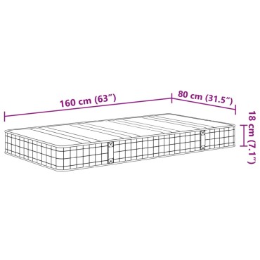 vidaXL Στρώμα με Bonnell Springs για Παιδιά Μεσαία Σκληρότητα 80x160εκ 1 τεμ.