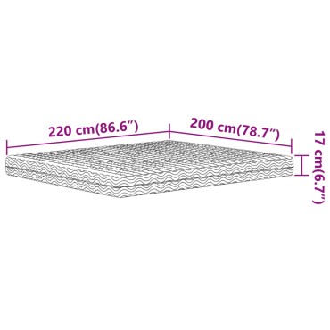 vidaXL Στρώμα Αφρού Σκληρότητα H2 H3 Λευκό 200x220cm 1 τεμ. - Διπλό