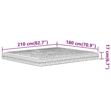 vidaXL Στρώμα Αφρού Σκληρότητα H2 H3 Λευκό 180x210cm 1 τεμ. - Διπλό