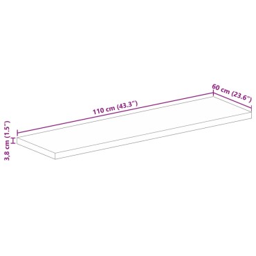 vidaXL Επιφάνεια Τραπεζιού Ορθογώνια 110x60x3,8cm Ανακυκλωμένο Ξύλο 1 τεμ.