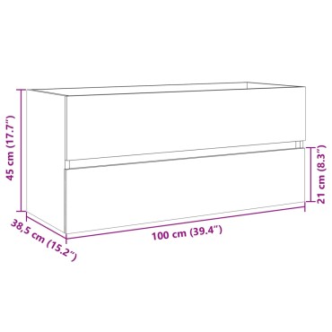 vidaXL Ντουλάπι Νιπτήρα Μπάνιου Sonoma Δρυς 100x38,5x45cm Επεξ. Ξύλο 1 τεμ.