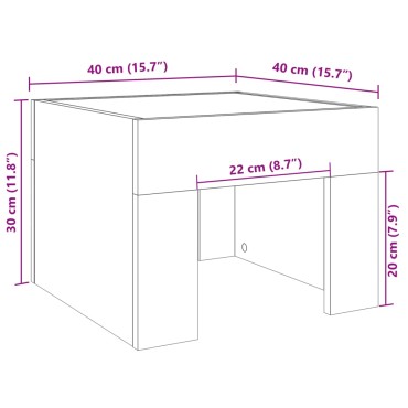 vidaXL Κομοδίνο Άπειρο Φως LED Γκρι Σκυροδέματος 40x40x30cm 1 τεμ.